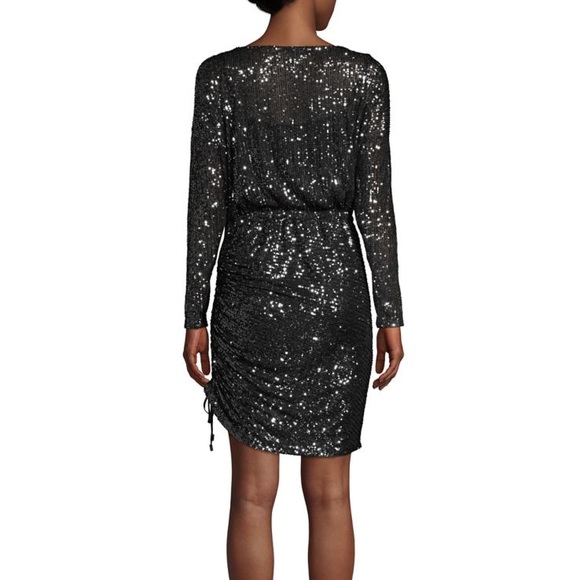 Free People Sequin Long Sleeves Minidress Graphite - Picture 2 of 5